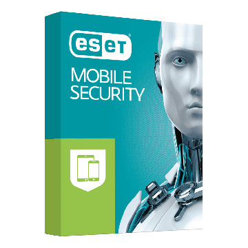 Caja azul Eset antivirus mobile.