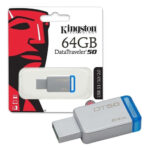 MEMORIA USB KINGSTON 64GB 3.1 DT 50 METALICA AZUL