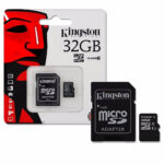 TARJETA DE MEMORIA MICRO SD KINGSTON 32GB CLASE 10 80MB CON ADAPTADOR
