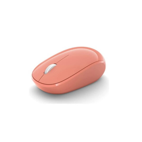 Mouse Microsoft durazno y scroll blanco.